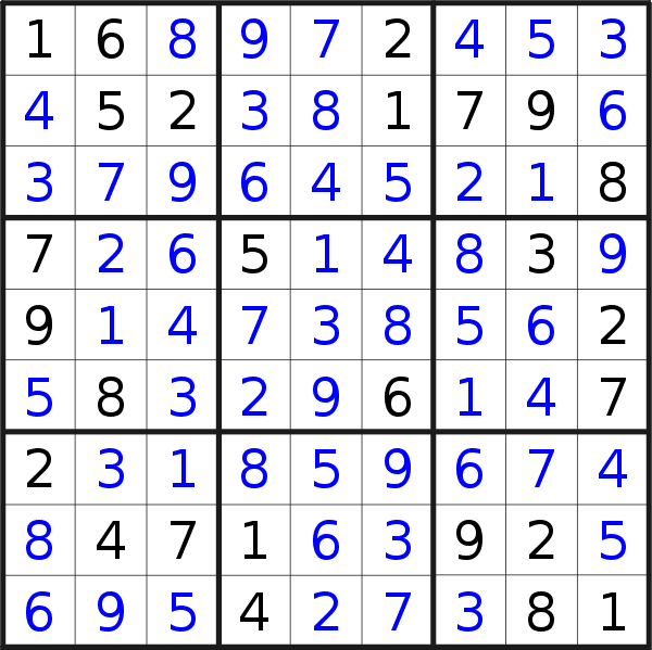 Sudoku solution for puzzle published on Tuesday, 20th of February 2018