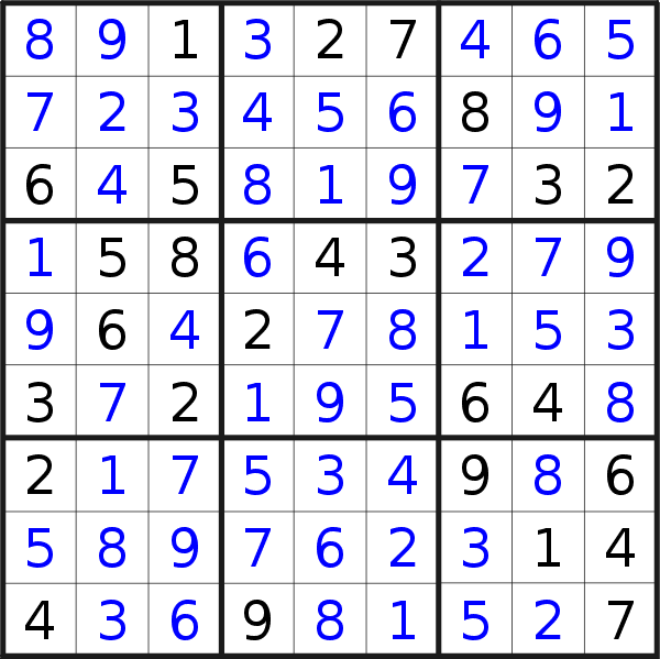Sudoku solution for puzzle published on Wednesday, 21st of February 2018