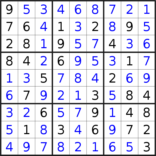 Sudoku solution for puzzle published on Saturday, 17th of March 2018
