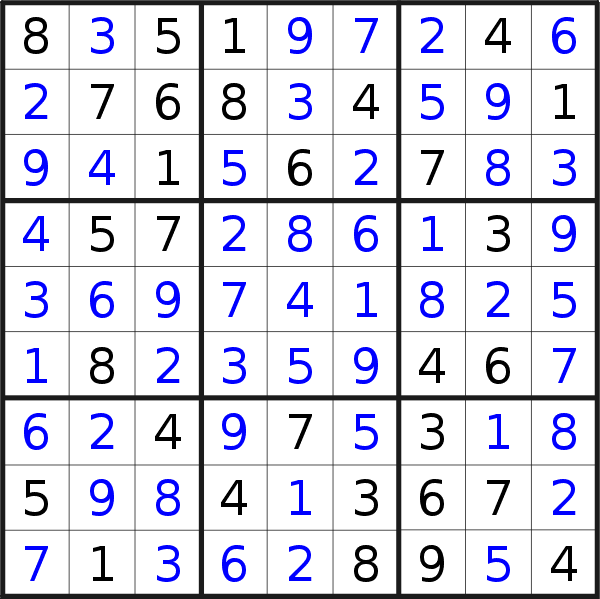 Sudoku solution for puzzle published on Tuesday, 27th of March 2018
