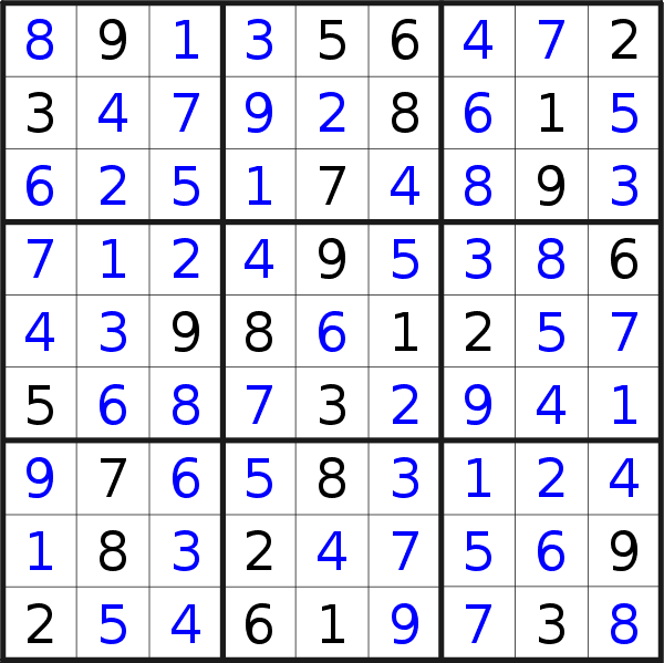 Sudoku solution for puzzle published on Thursday, 29th of March 2018