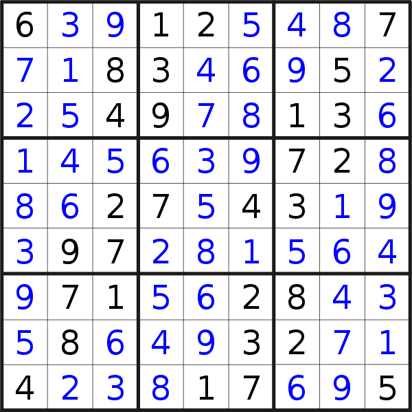 Sudoku solution for puzzle published on Friday, 30th of March 2018