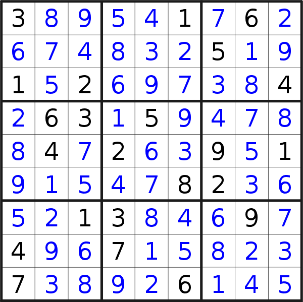 Sudoku solution for puzzle published on Saturday, 31st of March 2018
