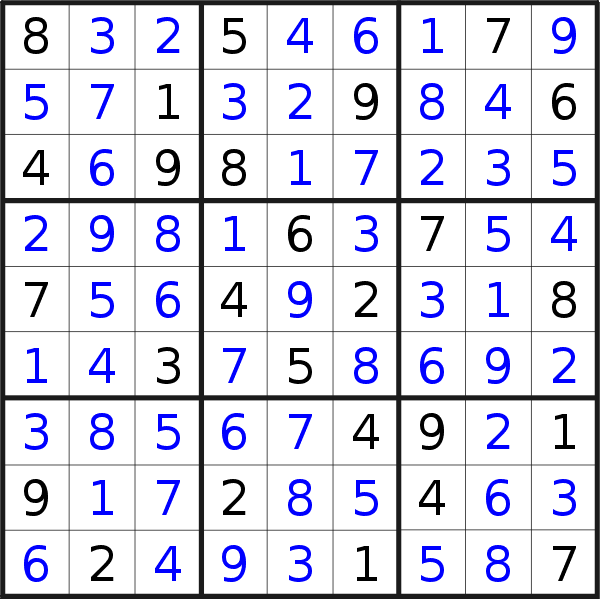Sudoku solution for puzzle published on Thursday, 5th of April 2018