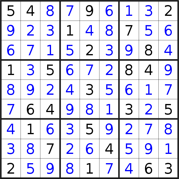 Sudoku solution for puzzle published on Friday, 6th of April 2018