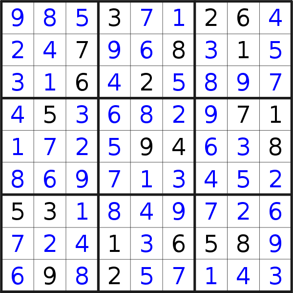 Sudoku solution for puzzle published on Saturday, 14th of April 2018