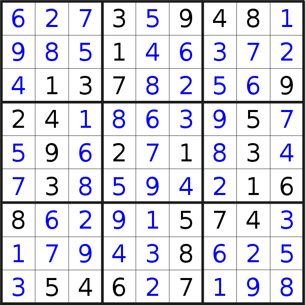 Sudoku solution for puzzle published on Sunday, 15th of April 2018