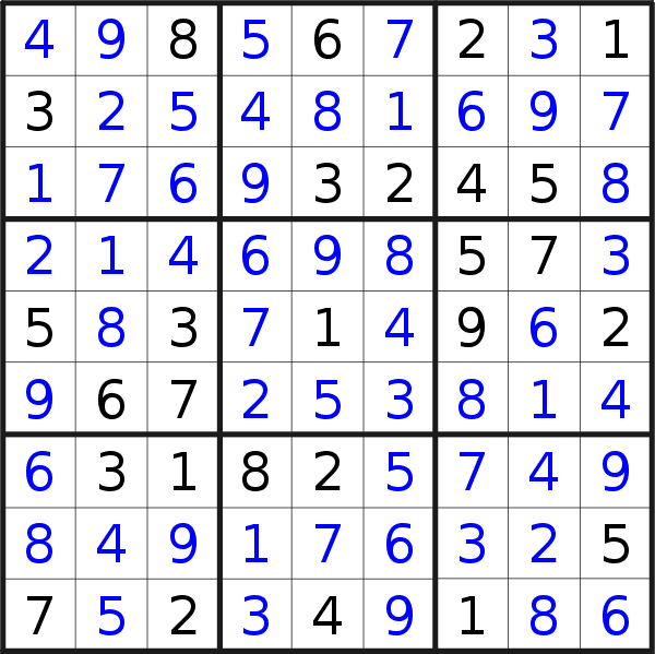 Sudoku solution for puzzle published on Thursday, 19th of April 2018