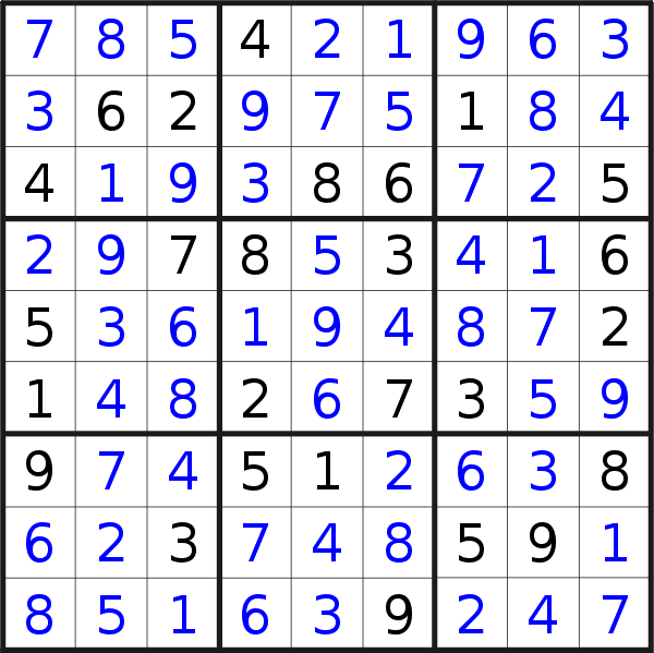 Sudoku solution for puzzle published on Wednesday, 25th of April 2018