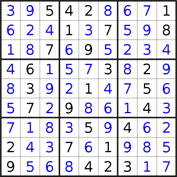 Sudoku solution for puzzle published on Thursday, 26th of April 2018