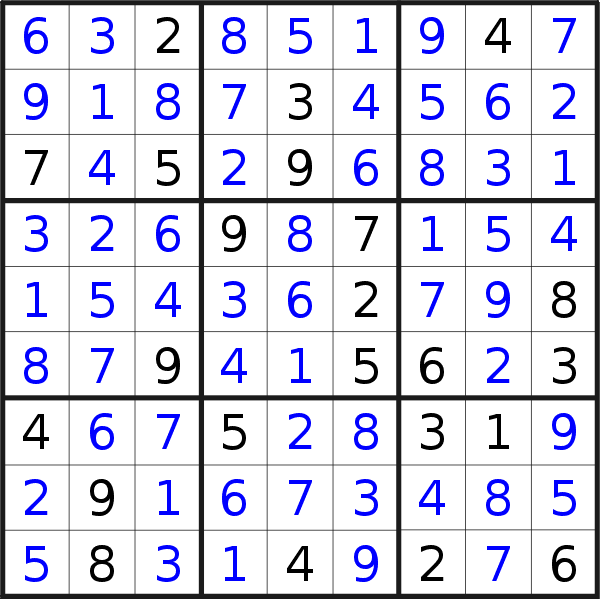 Sudoku solution for puzzle published on Friday, 27th of April 2018