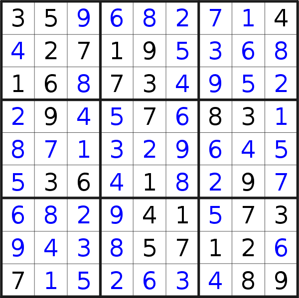 Sudoku solution for puzzle published on Monday, 30th of April 2018