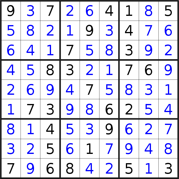 Sudoku solution for puzzle published on Tuesday, 8th of May 2018