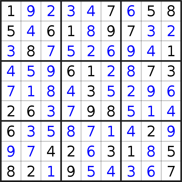 Sudoku solution for puzzle published on Wednesday, 13th of June 2018