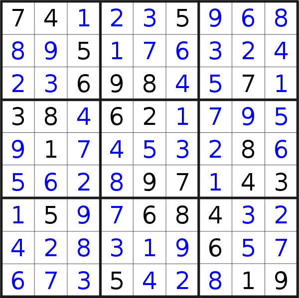 Sudoku solution for puzzle published on Thursday, 14th of June 2018