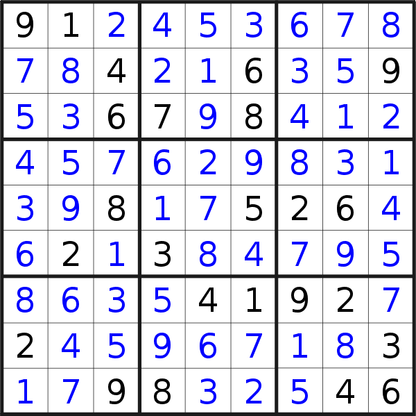 Sudoku solution for puzzle published on Friday, 15th of June 2018