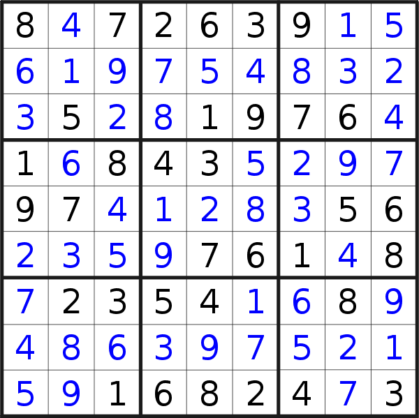 Sudoku solution for puzzle published on Thursday, 28th of June 2018