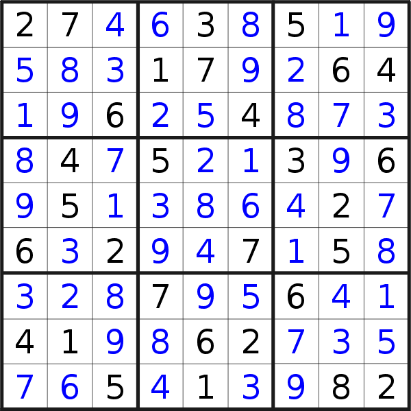 Sudoku solution for puzzle published on Wednesday, 4th of July 2018
