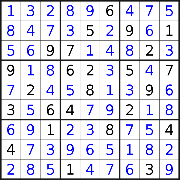 Sudoku solution for puzzle published on Thursday, 19th of July 2018