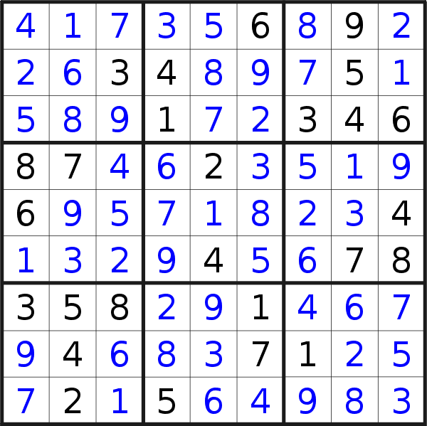 Sudoku solution for puzzle published on Saturday, 21st of July 2018