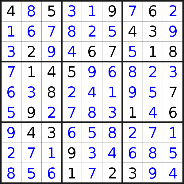 Sudoku solution for puzzle published on Wednesday, 25th of July 2018