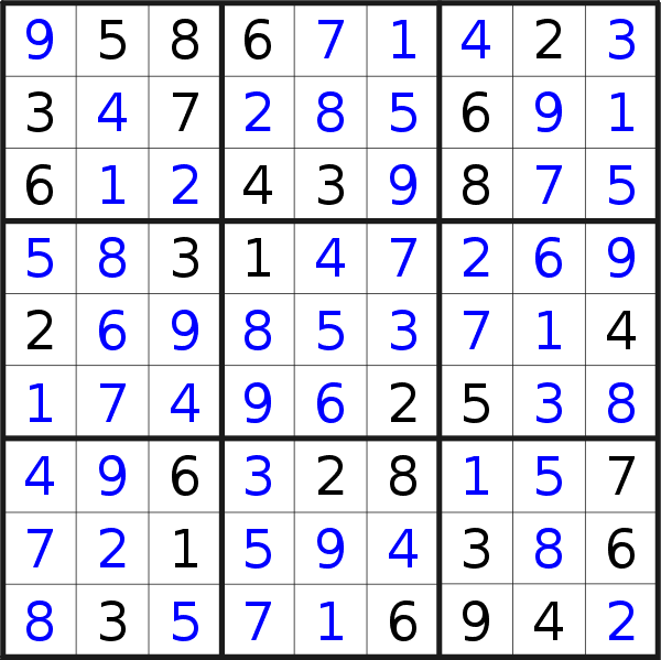 Sudoku solution for puzzle published on Thursday, 26th of July 2018