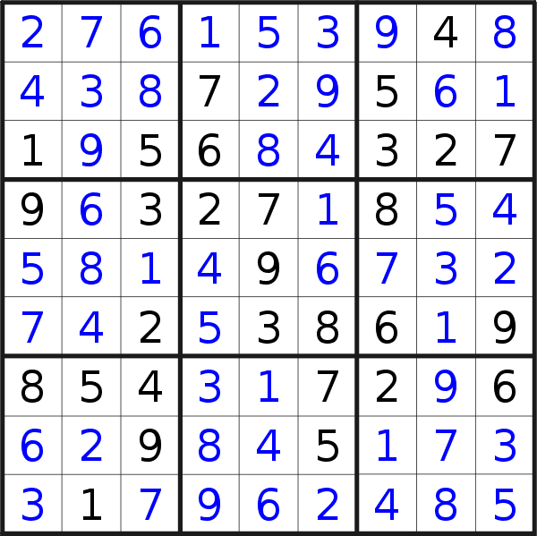 Sudoku solution for puzzle published on Friday, 10th of August 2018