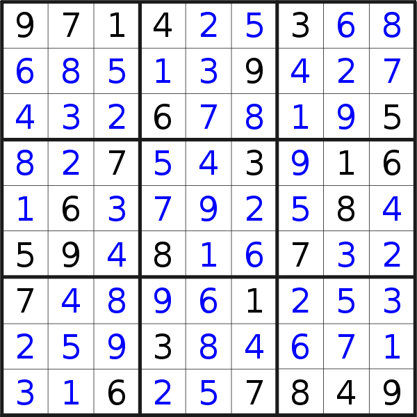 Sudoku solution for puzzle published on Tuesday, 14th of August 2018