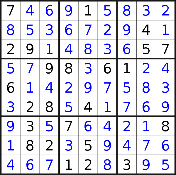 Sudoku solution for puzzle published on Thursday, 30th of August 2018