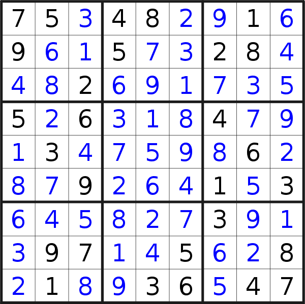 Sudoku solution for puzzle published on Sunday, 2nd of September 2018