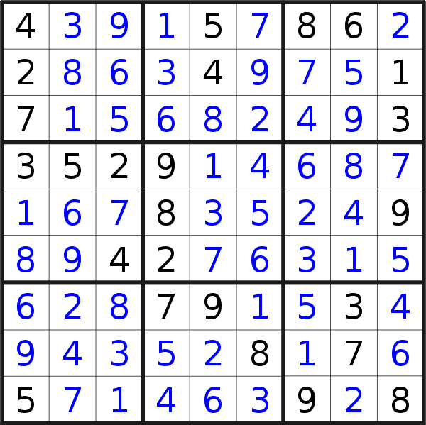 Sudoku solution for puzzle published on Friday, 14th of September 2018