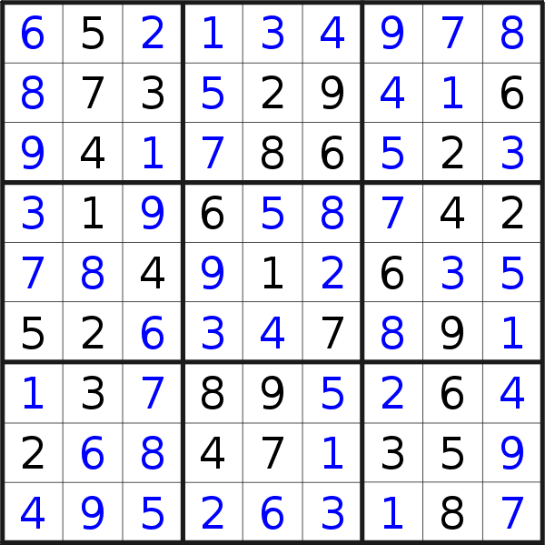 Sudoku solution for puzzle published on Tuesday, 25th of September 2018