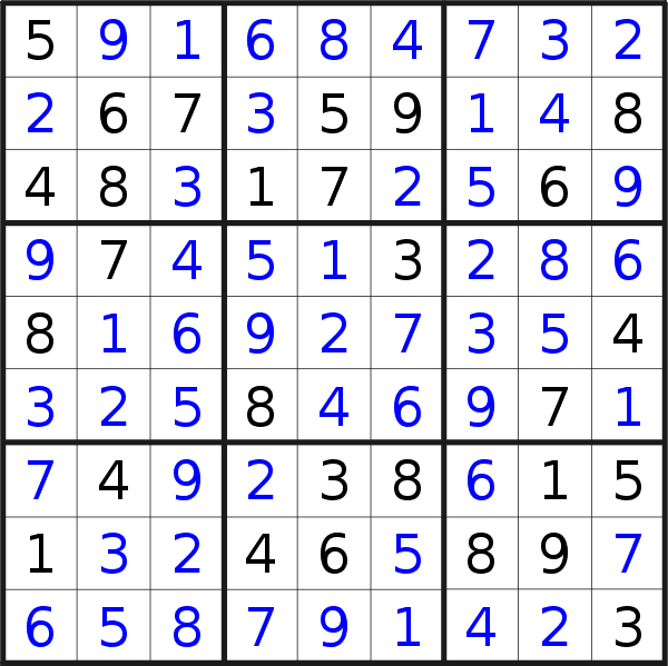 Sudoku solution for puzzle published on Wednesday, 26th of September 2018