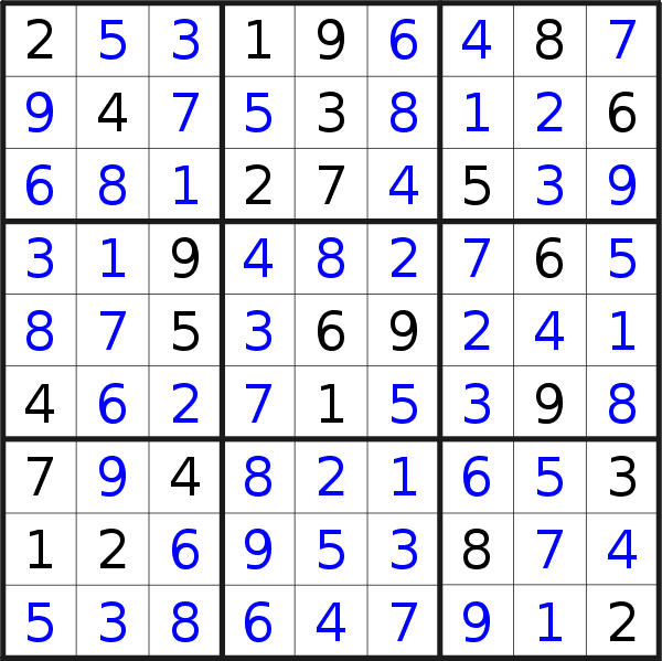 Sudoku solution for puzzle published on Sunday, 14th of October 2018