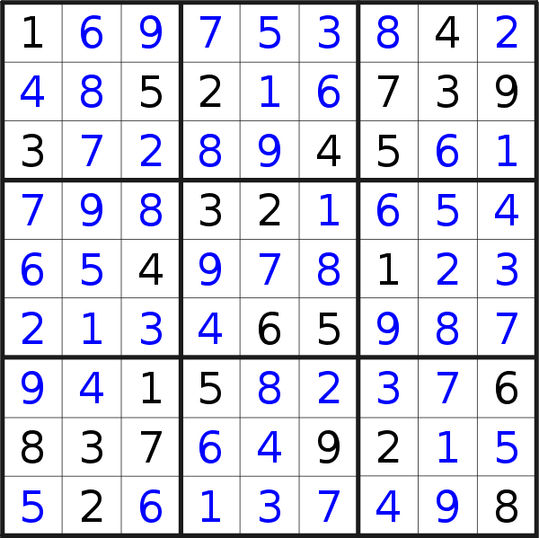 Sudoku solution for puzzle published on Tuesday, 16th of October 2018