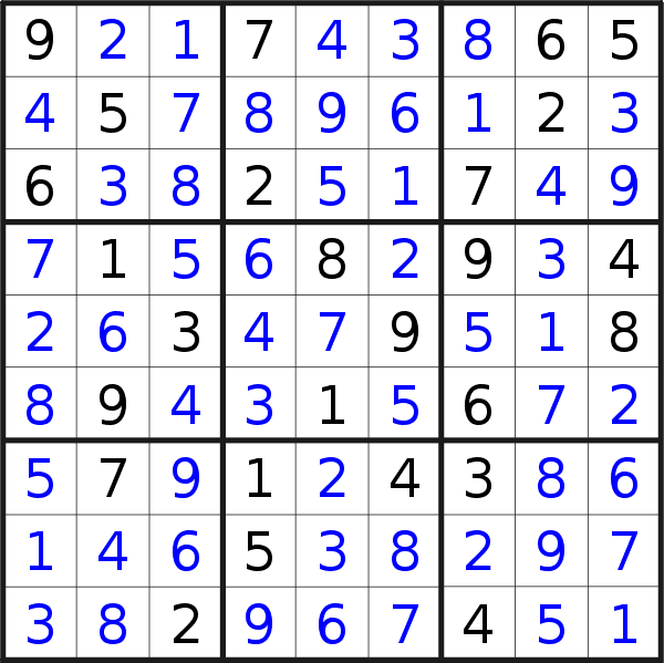 Sudoku solution for puzzle published on Wednesday, 31st of October 2018
