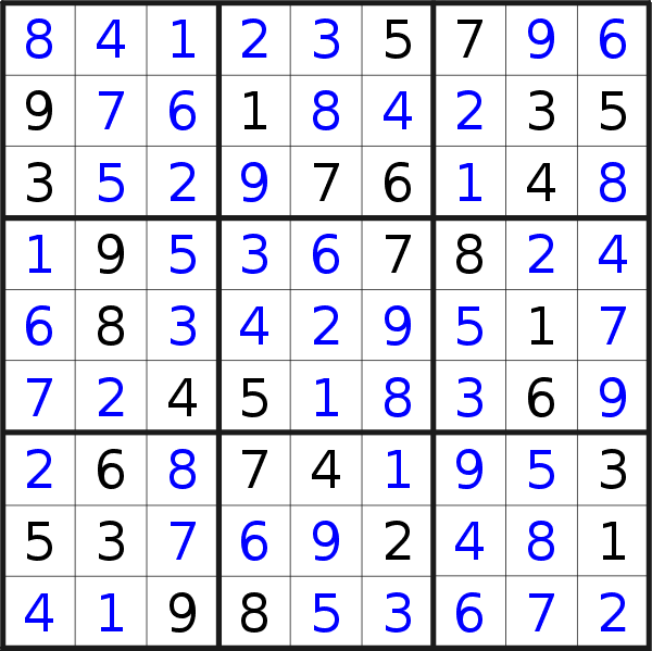 Sudoku solution for puzzle published on Sunday, 4th of November 2018