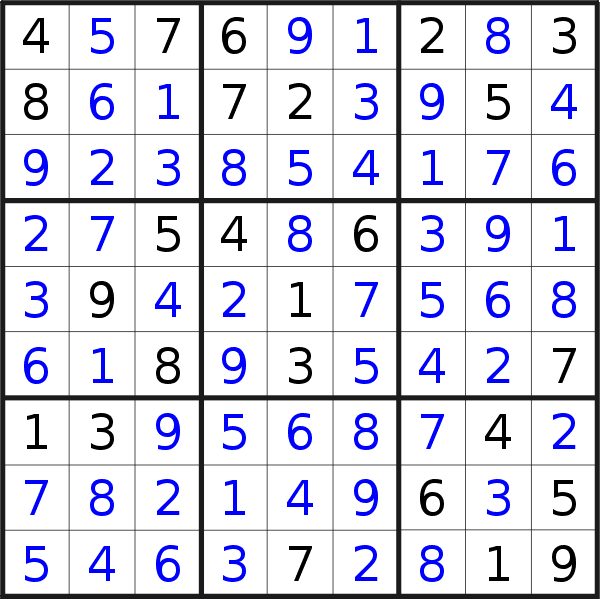 Sudoku solution for puzzle published on Wednesday, 7th of November 2018