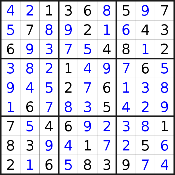 Sudoku solution for puzzle published on Sunday, 11th of November 2018