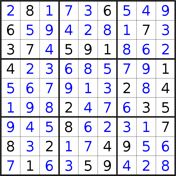 Sudoku solution for puzzle published on Tuesday, 20th of November 2018