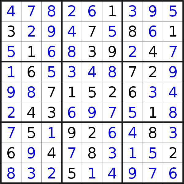 Sudoku solution for puzzle published on Sunday, 25th of November 2018