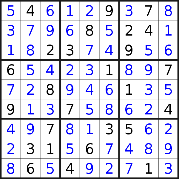 Sudoku solution for puzzle published on Tuesday, 27th of November 2018