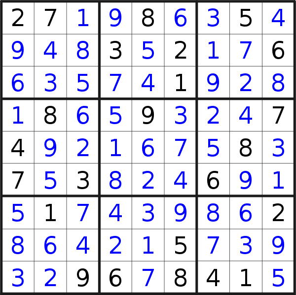 Sudoku solution for puzzle published on Wednesday, 5th of December 2018