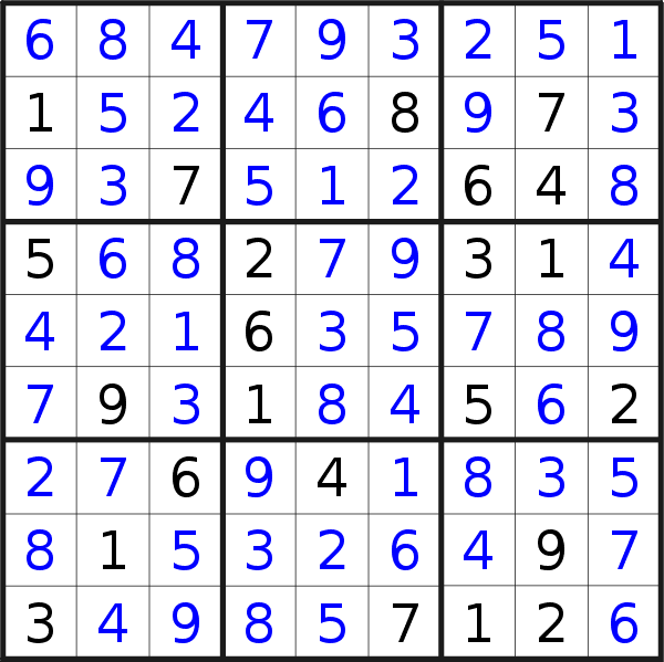 Sudoku solution for puzzle published on Tuesday, 11th of December 2018