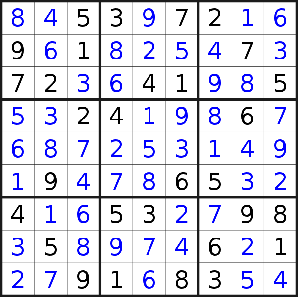 Sudoku solution for puzzle published on Monday, 14th of January 2019