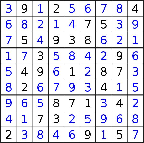 Sudoku solution for puzzle published on Tuesday, 22nd of January 2019