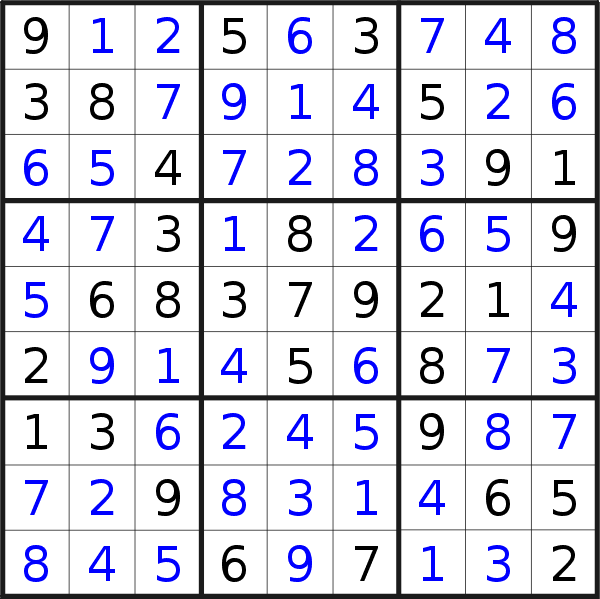Sudoku solution for puzzle published on Wednesday, 30th of January 2019