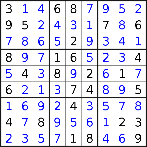 Sudoku solution for puzzle published on Tuesday, 12th of February 2019