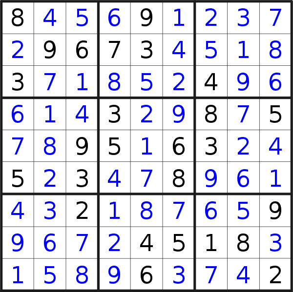 Sudoku solution for puzzle published on Tuesday, 5th of March 2019