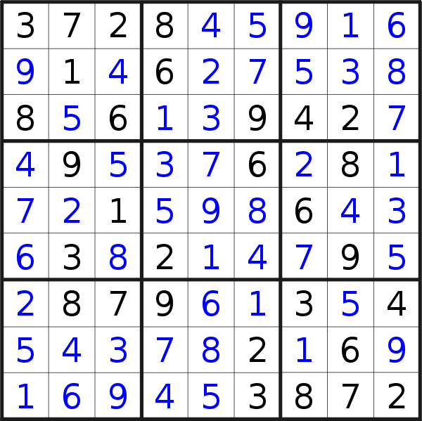 Sudoku solution for puzzle published on Tuesday, 19th of March 2019